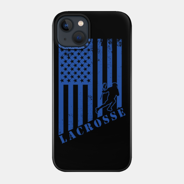 Lacrosse Usa American Flag - Lacrosse Gift - Phone Case