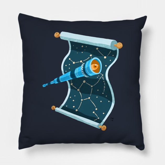 Astronomy Pillow by washburnillustration