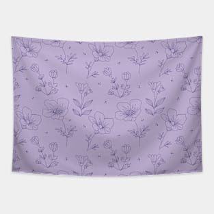 Beautiful Purple Floral Pattern Tapestry