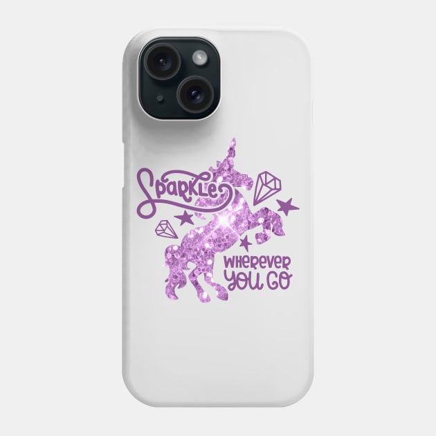 Sparkle Wherever You Go - All Purple Phone Case by CuteCoCustom