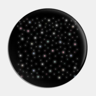 Glowing Pixel Snowstorm on Black Pin