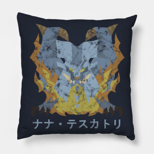 Monster Hunter World Lunastra Kanji Icon Pillow by StebopDesigns