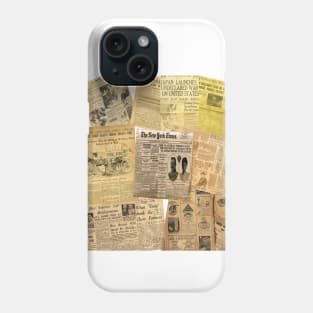 Vintage newspaper pages Phone Case