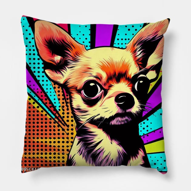 Chihuahua Pop Art Pillow by Sketchy