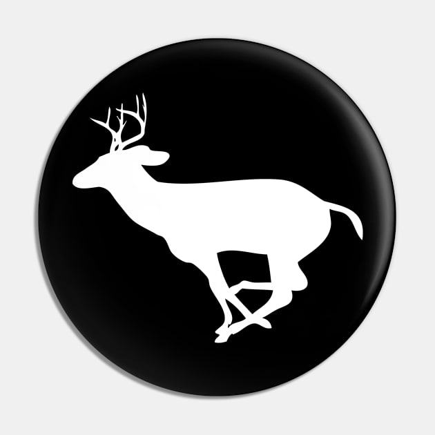 Deer Hunter - Deer running silhouette Pin by KC Happy Shop