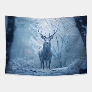 Stag Deer Animal Wildlife Wilderness Colorful Realistic Illustration Tapestry