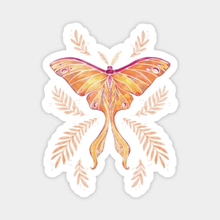 Watercolor Luna Moth - Fall Orange Magnet