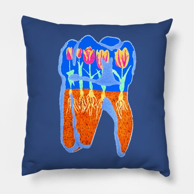 Tooth Terrarium 2 Pillow by RaLiz