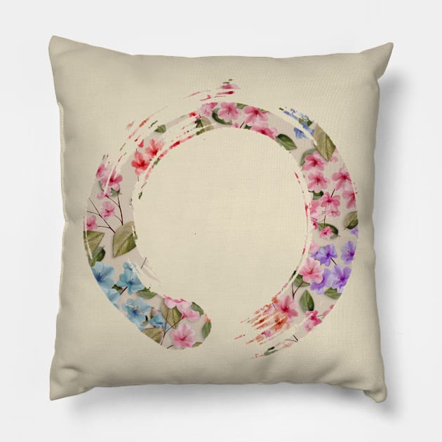 Flowers - Ensō Pillow by lunaroveda