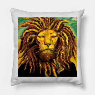 Impressionist painting of a lion Pillow