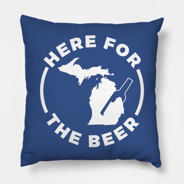 Here for the Beer Pillow by Lost Mitten Apparel Co