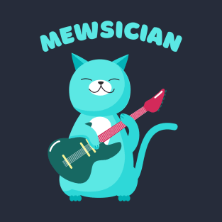 Mewsician - Drum Player Cat Violin Musician T-Shirt