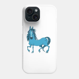 blue horse with red eyes Phone Case