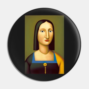 Mona Lisa in Tarsila do Amaral Style Pin