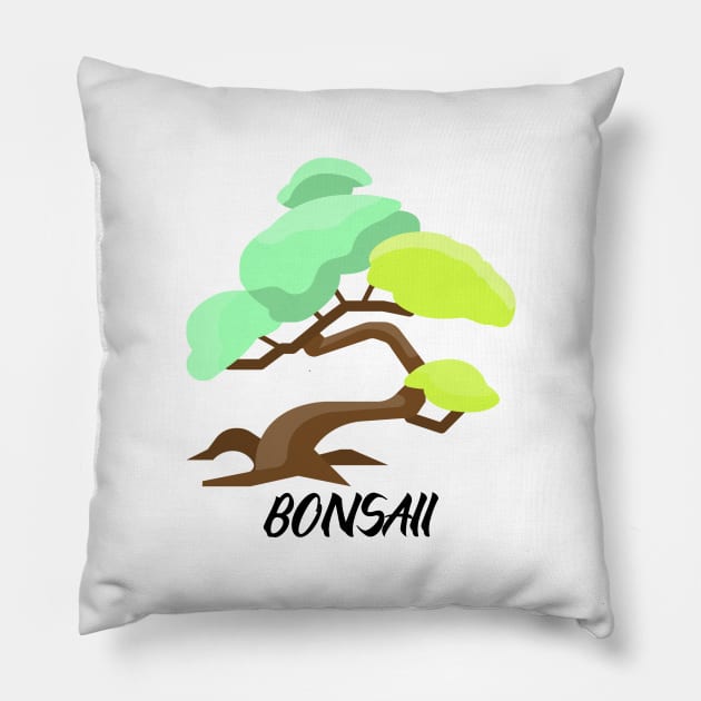 Bonsai Tree Green Peace Enviroment Pillow by ToddHeal