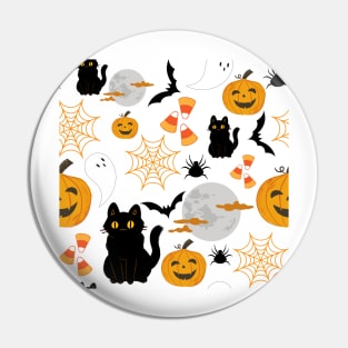Halloween Pattern White Pin