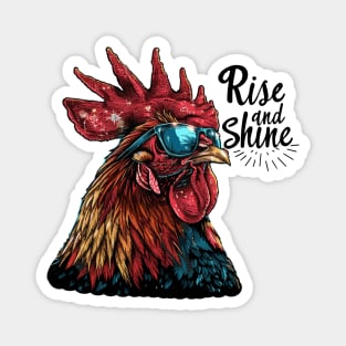 Rise and Shine - Rooster (with Black Lettering) Magnet