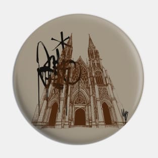 Antique gothic architecture illustration for stylish gift Pin