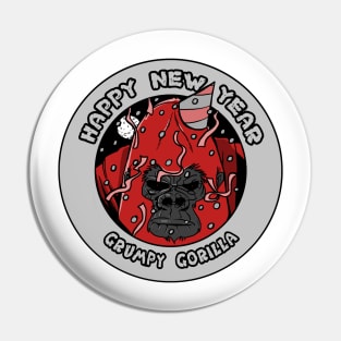 Happy New Year Gorilla Pin