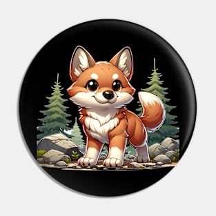 Kawaii Red Wolf Pin