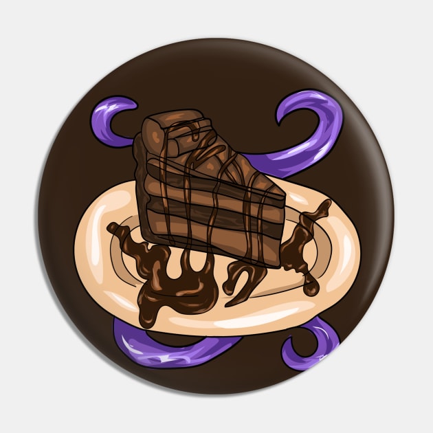 A piece of chocolate cake with chocolate syrup Pin by MiaArt365