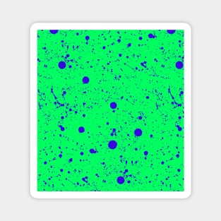 Blue Violet Ink Splatter On Neon Green Magnet