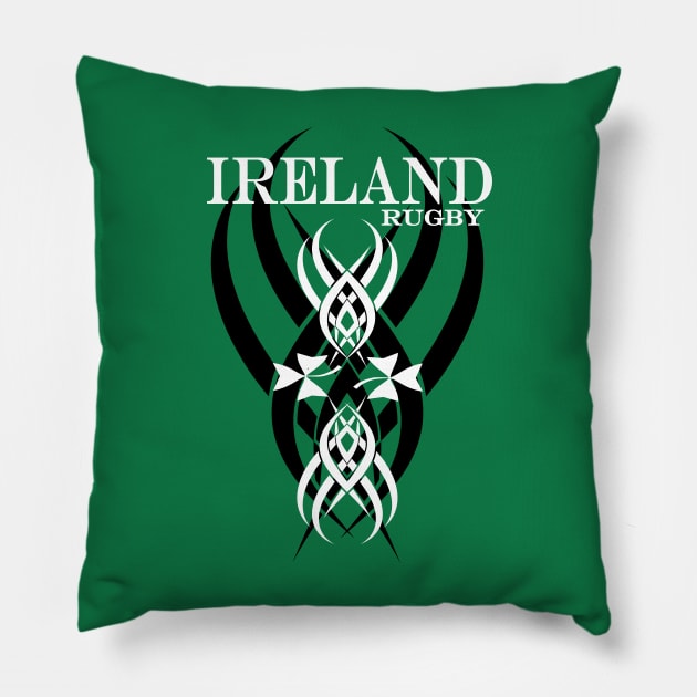 Ireland Rugby 6 Nations Championship Celtic Tattoo Logo Pillow by CGD