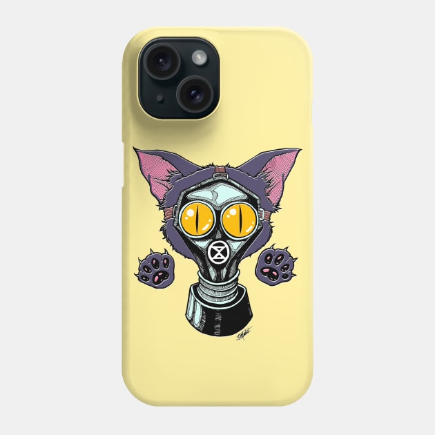 Gas Mask Kitty Phone Case by Indi Martin