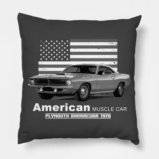 Plymouth Barracuda American Muscle Car 60s 70s Old is Gold Pillow