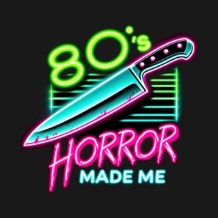 Retro 80s Horror Movies Made Me Vintage Synthwave Knife T-Shirt