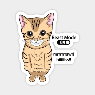 Cute Standing Cat Meme Beast the Mode ON Funny Kitten Meme Magnet