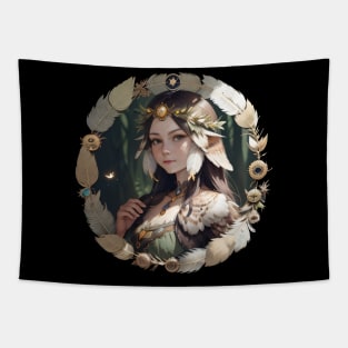 Owl Girl Tapestry