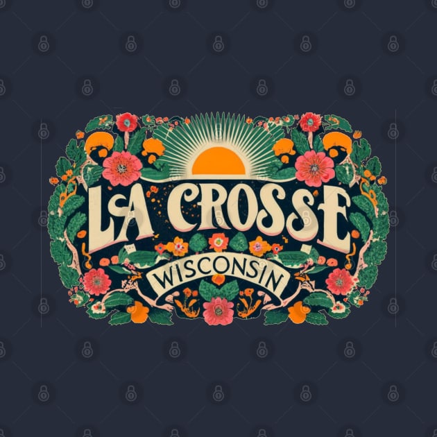 La Crosse Wisconsin Vintage Rosemaling Type Design by BlueLine Design