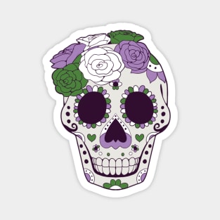 Genderqueer Pride - Sugarskull Dia De los Muertos Magnet