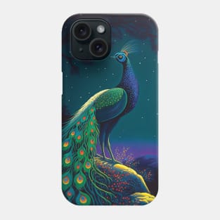 Beautiful Peacock in a Forest Clearing Phone Case