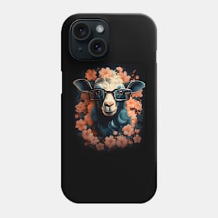 Whimsical Goat wearing Glasses Florals Design Phone Case