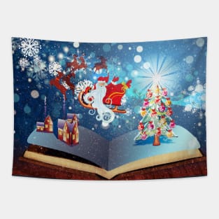 Christmas Magic Book with Santa Tapestry