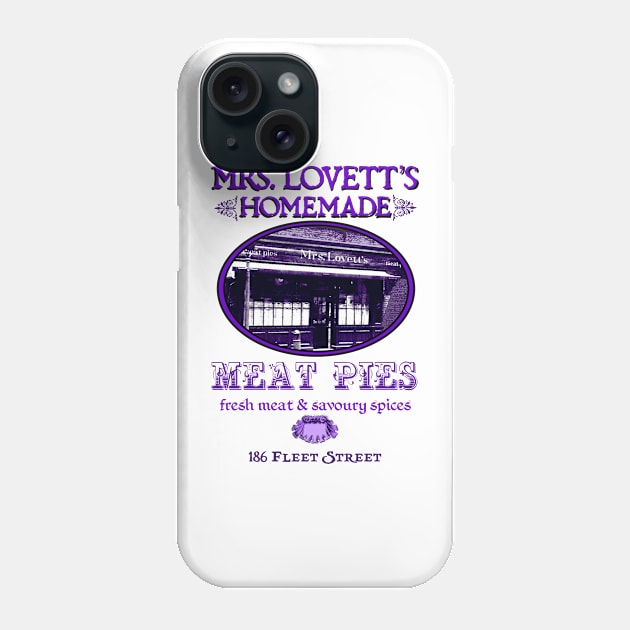 Mrs.Lovett's Homemade Meat Pies Phone Case by Retro-Matic