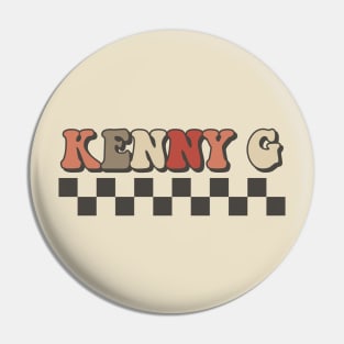 Kenny G Checkered Retro Groovy Style Pin