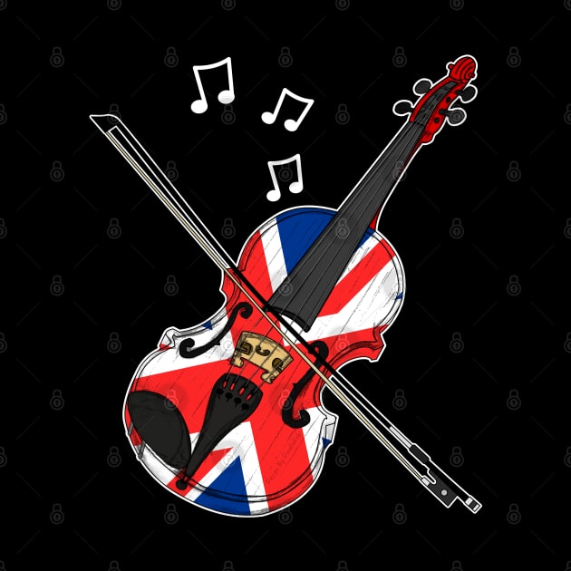 UK Flag Violin Violinist British Musician by doodlerob