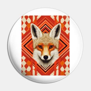 Spectrum Fox: Radiant Op Art Red Fox Pin