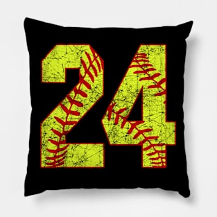 Fastpitch Softball Number 24 #24 Softball Shirt Jersey Uniform Favorite Player Biggest Fan Pillow