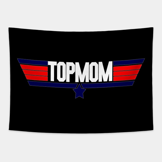 "Top Mom" cool 80's action movie design for mom Tapestry by Yoda