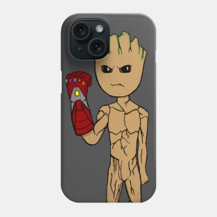 Baby Groot with the Infinity Gauntlet Phone Case