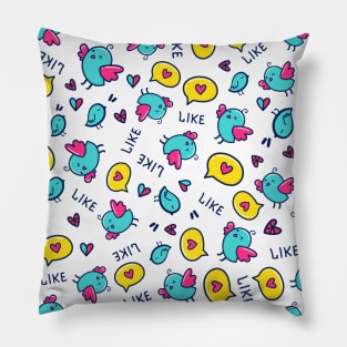 Tweeting Bird - Doodle Pillow