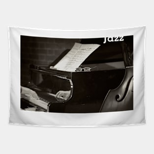 Grand Piano and Music Notes Tapestry