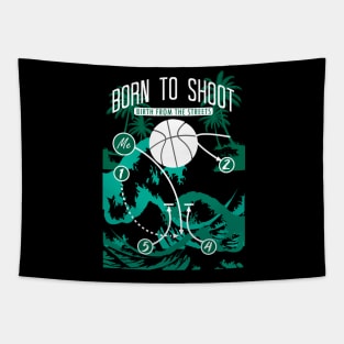 Basketball Born to shoot playbook 10 Tapestry