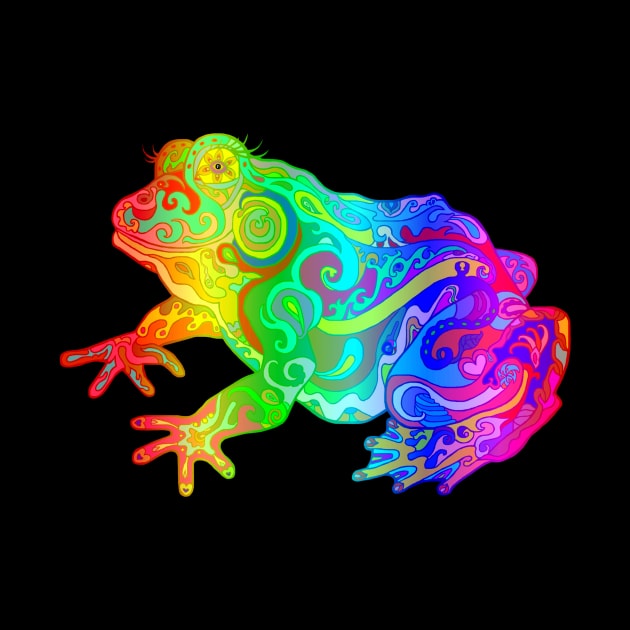 Rainbow Swirly Frog by Art by Deborah Camp