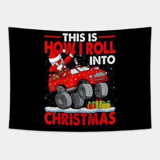 Christmas Pajama Dabbing Santa Claus Tapestry