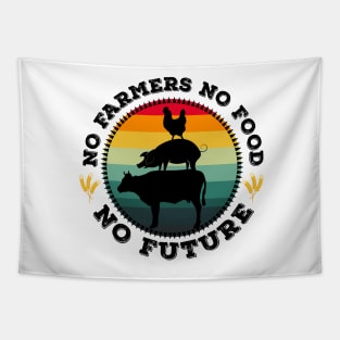 No Farmers No Food No Future Graphic Design Tapestry